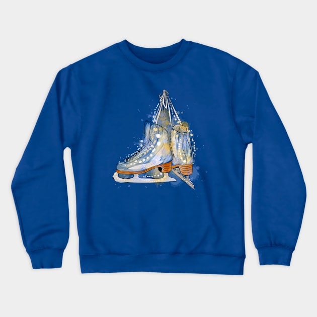 Pair Ice Skates Crewneck Sweatshirt by Mako Design 